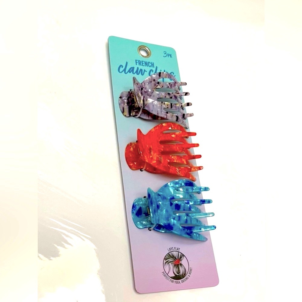 NWT ๐งก๐๐ฉถ French Yogas Claw Clips hair accessories set of 3 - Picture 3 of 14
